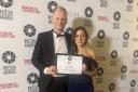 David Miller collected his award at a ceremony in London with his partner Anna