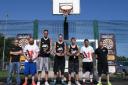 SLAM DUNK: Participants in the 3v3 basketball event