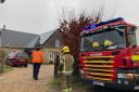 Fire crews attended blaze at Cerne Abbas near Dorchester as casualties treated for burns Picture: Marie-Claire Alfonso