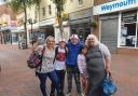 Family of England supporters in Weymouth town centre Picture: Bradley White