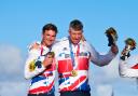 Portland pair Dylan Fletcher, left, and Stuart Bithell, right, took gold in the 49er class at Tokyo 2020 Picture: SAILING ENERGY/WORLD SAILING