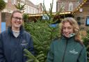 Fiona Hansford from Weldmar Hospicecare and Tamzin Hyde from Trinity St. Christmas Trees, launching the Treecycle initiative that will take place in January Picture: Weldmar
