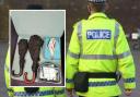 Medical items were discarded by a man attempting to run away from police Inset picture: North Dorset Police