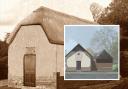 Background picture: The chapel during the 19th century in a Main Rd, Tolpuddle, Dorchester. Inset: Artist impressions of the project when complete. Pictures: Tolpuddle Old Chapel Trust