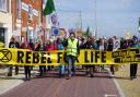 Protests in Weymouth against raw sewage being dumped into Dorset rivers and seas