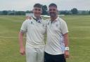 Regan Norman, left, scored 108 for his maiden century in a 190-run stand with father Ryan, who hit 87