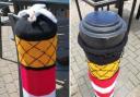 The bollard jumpers were vandalised less than a week after being put on display