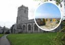 All Saints Church in Wyke Regis and (inset) the view from its tower
