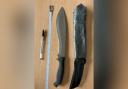 A ten inch machete was located in Swanage