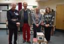 From left to right - Angus Campbell Lord-Lieutenant of Dorset, David Birley, Ian Bartle, and Felicity Griffiths