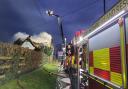 Fire crews at a thatched property in Gillingham