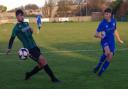 Archie Woolford, right, scored twice for Portland United Reserves