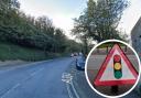 A gas leak has forced emergency traffic lights to be installed as repairs are made