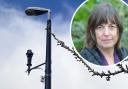 CCTV installed at the Marsh swimming pool, with Cllr Gill Thomas inset
