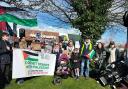 Protesters marched on McDonald's in Weymouth in solidarity with Palestinians suffering from war