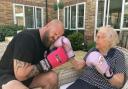 Jean, 105, tries Muay Thai boxing with Lee from Valhalla Martial Arts