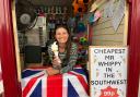 Juliette Foote, owner of King of Hearts on St Alban Street with her 99p Mr Whippy