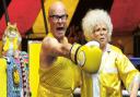 Harry Hill in action with co-star Julie Walters