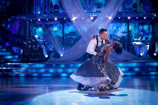 Kai Widdrington and AJ Odudu during the live show of BBC One's Strictly Come Dancing 2021 on Saturday October 9 2021. Credit: PA