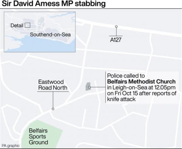 Dorset Echo: Sir David Amess MP stabbing. (PA)