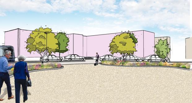 Dorset Echo: Artist impressions facing towards Weymouth Train Station. Picture: Dorset Council