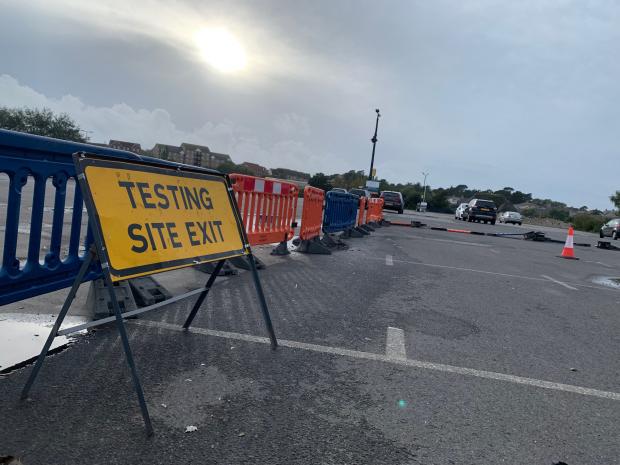 Dorset Echo: The Covid-19 testing site has been moved back to Swannery car park in Weymouth. Pic: Sam McKeown