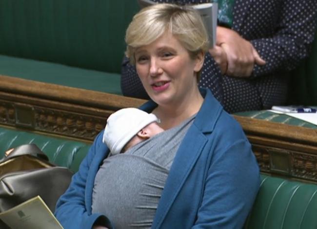 MP Stella Creasy in the Commons with her baby Picture: House of Commons/PA