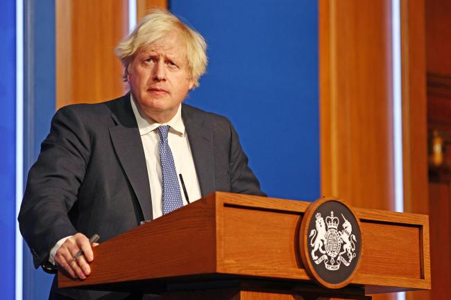 Prime Minister Boris Johnson speaking at a press conference Picture: Adrian Dennis/PA Photos