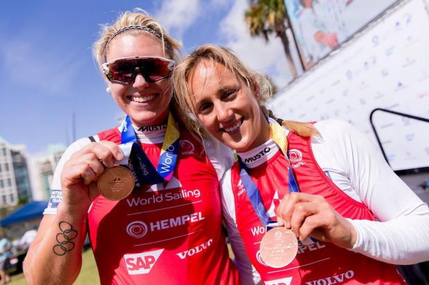 Dorset Echo: Charlotte Dobson, right, has called time on her career Picture: WORLD SAILING/SAILING ENERGY
