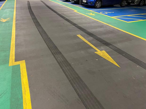 Dorset Echo: Tyre marks in the car park