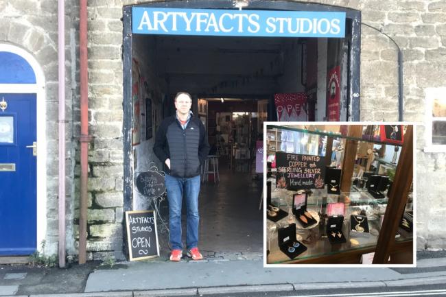 Artyfacts Studios in St Michael's Lane offers an inexpensive venue for artists and craftspeople from across the west Dorset area to showcase and sell their work. Picture: Peter  Boon