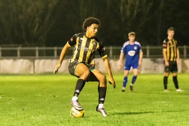 Dorset Echo: Tyler Forbes caused problems for Portland in the second half Picture: IAN MIDDLEBROOK