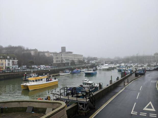 Dorset Echo: The boats depart Weymouth Harbour to scatter Paul Whittall's ashes. picture: Sam Machin