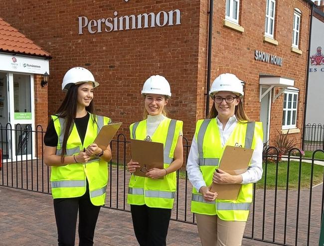 Persimmon Graduate Trainees Alexandra Hatfield-Marsland, Monika King and Georgina Cox. Picture: Persimmon Homes