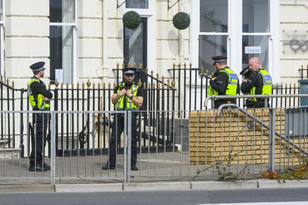 Dorset Echo: Police presence on The Esplanade. Picture: Graham Hunt Photography