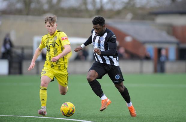 Dorset Echo: Yemi Odubade, right, did not score in his seven appearances for the club Picture: DAVID PARTRIDGE