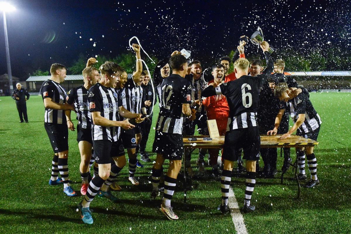 Dorchester Town Under-23s celebrate their league and cup double Picture: GRAHAM HUNT PHOTOGRAPHY