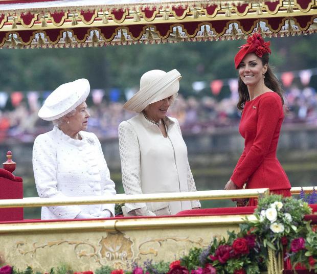 Dorset Echo: The Queen, Duchess of Cornwall and Duchess of Cambridge. PA