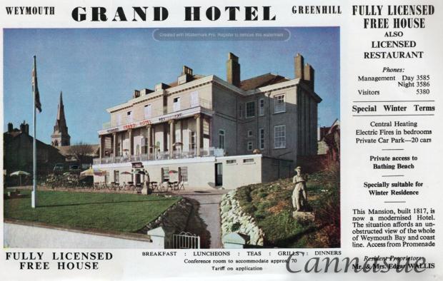 Dorset Echo: Postcard of the Grand Hotel, Weymouth