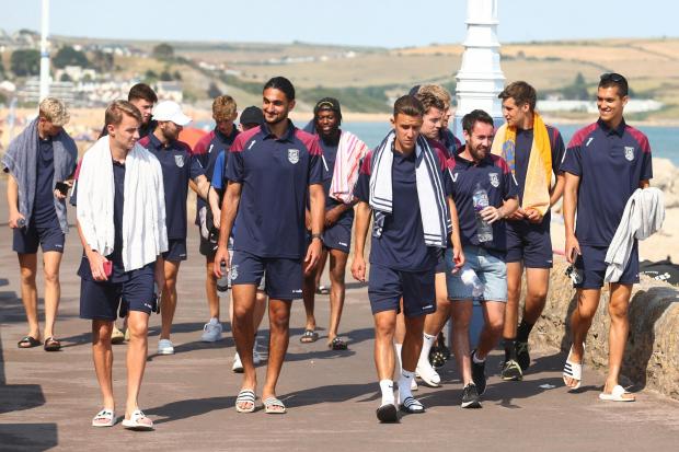 Weymouth FC take the day to introduce players to the town. Picture: Mark Probin