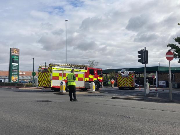 Dorset Echo: Firefighters at Morrisons petrol station in Weymouth. Picture: Dorset Echo/Marie-Claire Alfonso
