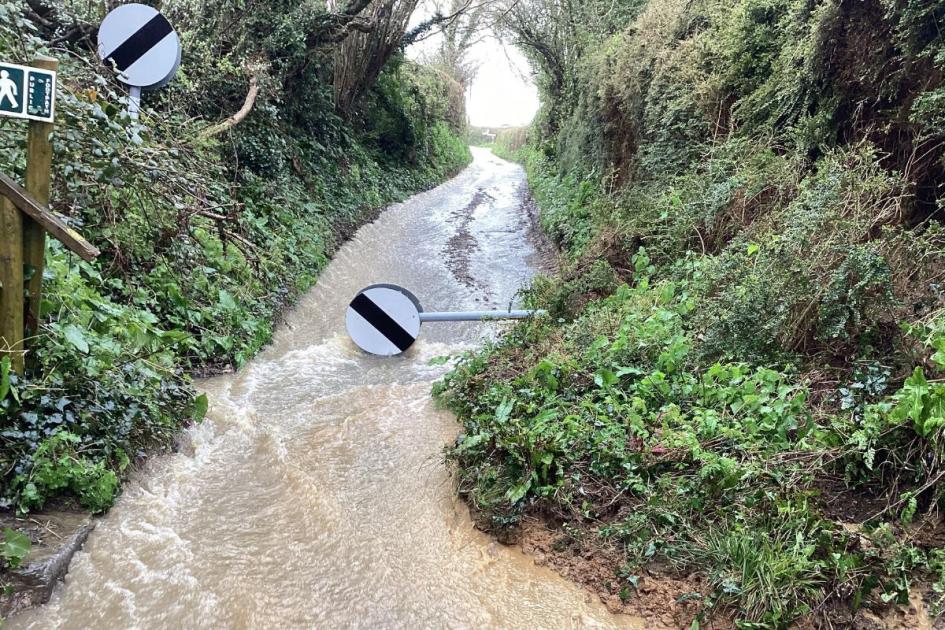 Storm Nelson: Shipton Gorge hit by heavy flooding 