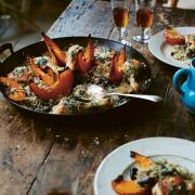 Chicken with wild mushrooms, pumpkin, rice and sage butter - From the Oven to the Table: Simple dishes that look after themselves by Diana Henry.