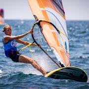 Emma Wilson took control of the women's RS:X Picture: SAILING ENERGY/WORLD SAILING