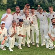 Charlton Down celebrate winning the Division Two title at Abbotsbury 	                Picture: CHARLTON DOWN CC