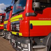 A vehicle fire broke out at a farm near Sherborne
