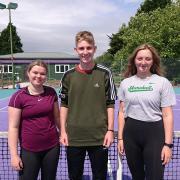 From left: Weymouth tennis players Abbie Tyler, Rhys Halcrow and Sophia Hurrion