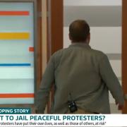 Watch Insulate Britain activist storm off set as tempers flare Good Morning Britain. (Twitter/@GMB)