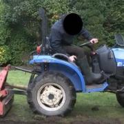 This blue tractor was stolen from a Dorset business, Dorset Police say. Picture: Dorset Police