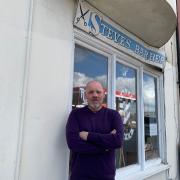 Steve Hopcroft, aged 62, outside his barbers in King Street. Picture: Sam McKeown